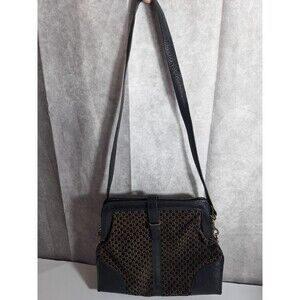RONORA Vtg Suede Genuine Leather Y2K Shoulder Bag Handbag‎ Purse Made In Italy